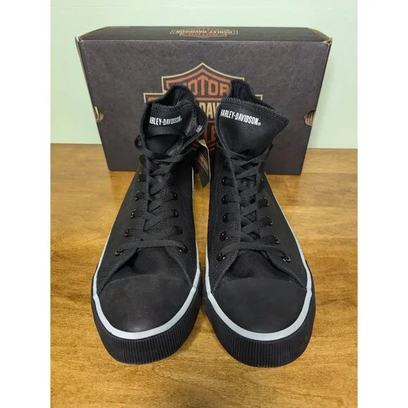 NWT Harley Davidson Baxter Leather Sneakers Mens 13 High Top Willie G Biker Blk